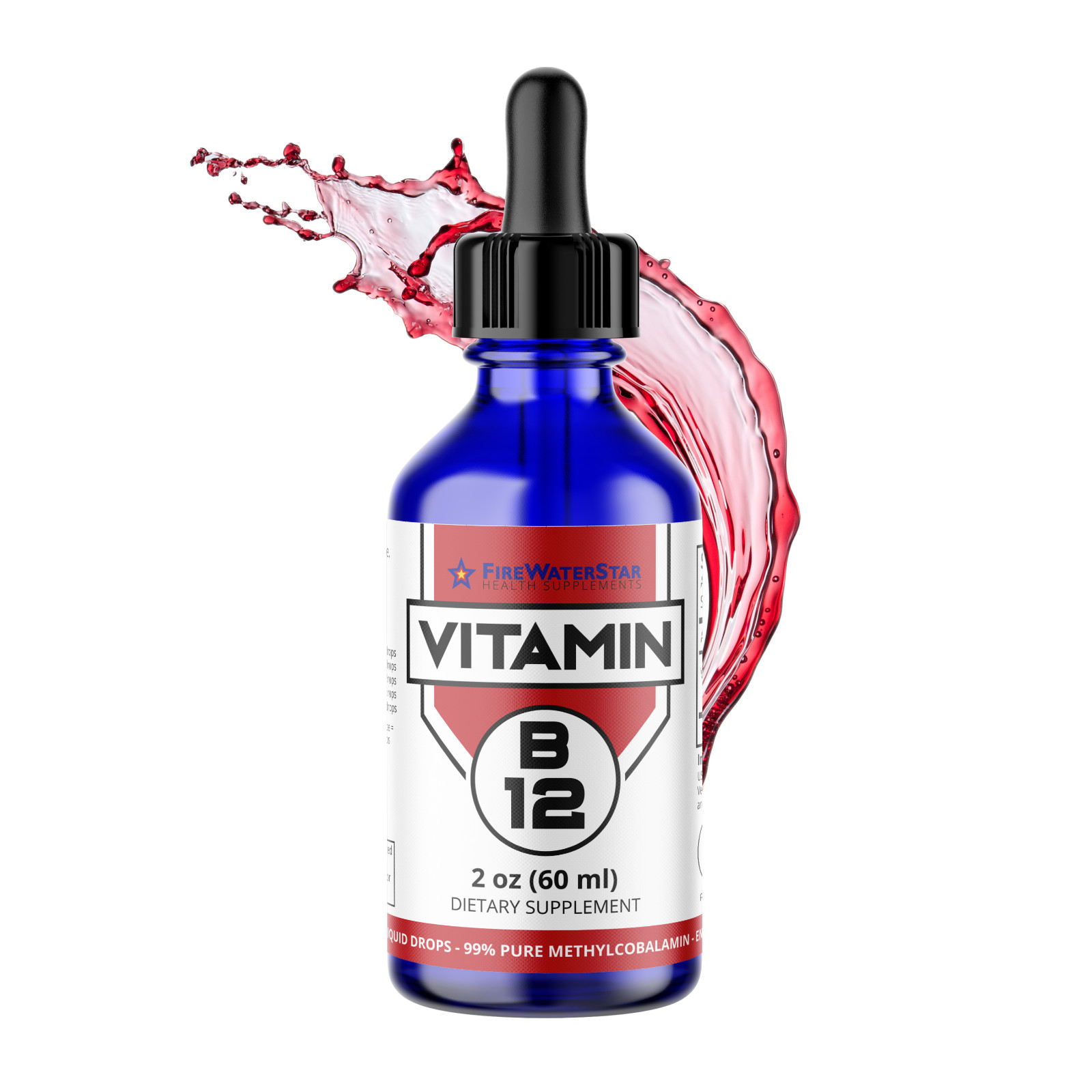 Vitamin B12 Liquid Drops – 99% Pure Methylcobalamin – Sublingual