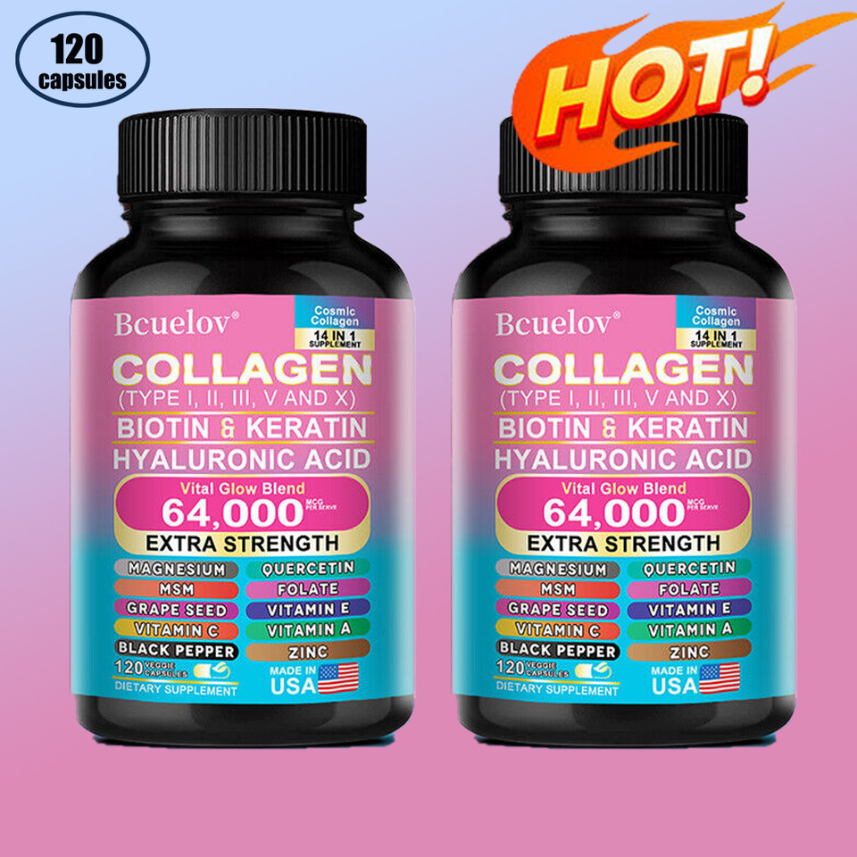 Collagen Peptides Capusles – Type I II III V X – Support nails hair skin health