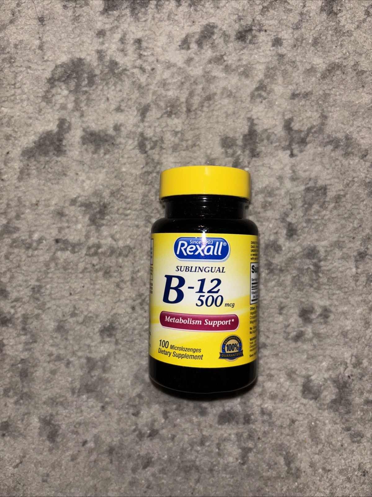 Vitamin B-12 500mcg by Rexall Sublingual 100 CT Metabolism Support 9/31/27