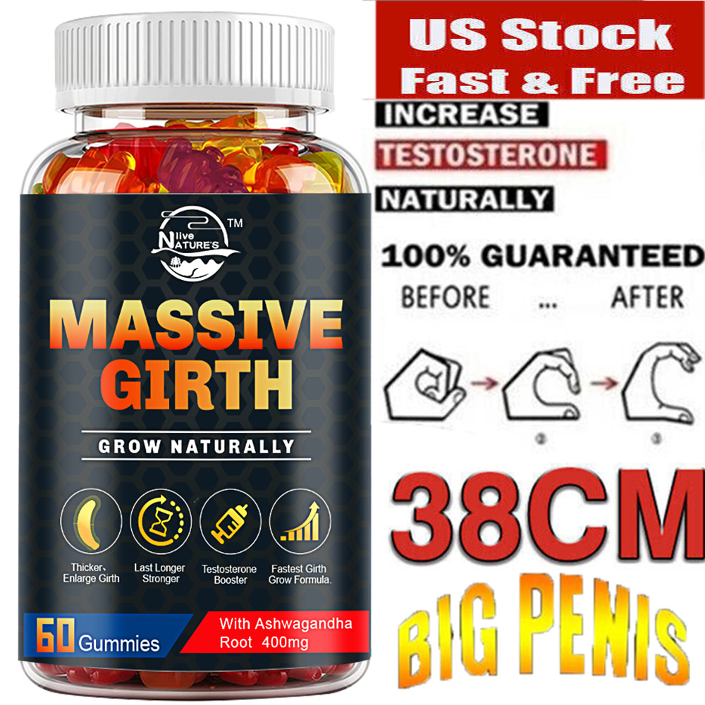 ✅ XXXL Plus Size Male ENLARGER Longer Bigger Wider Man Natural Growth 60 Gummies