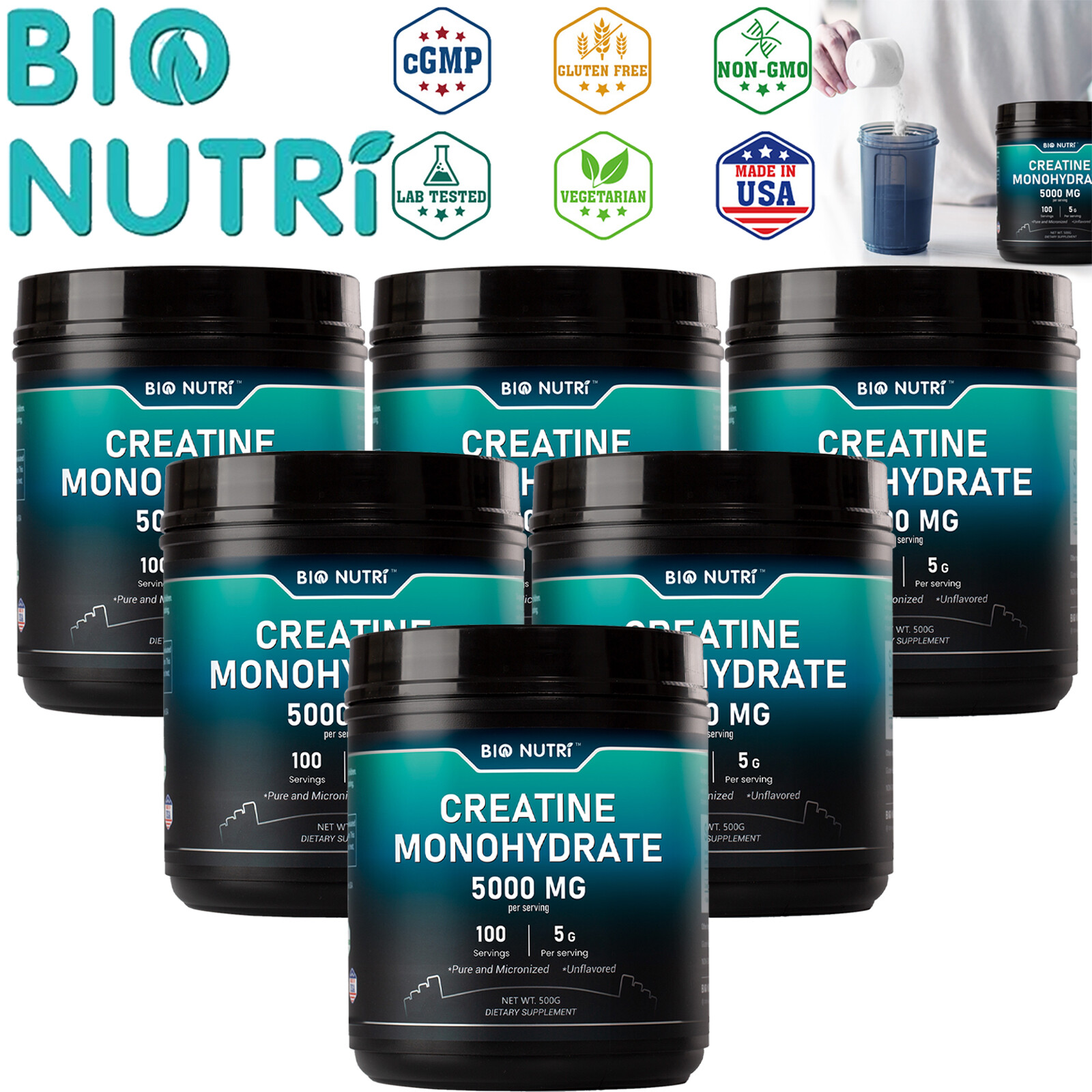 Bulk Pure Creatine Monohydrate 500 Grams Powder Fitness Supports Muscle Energy