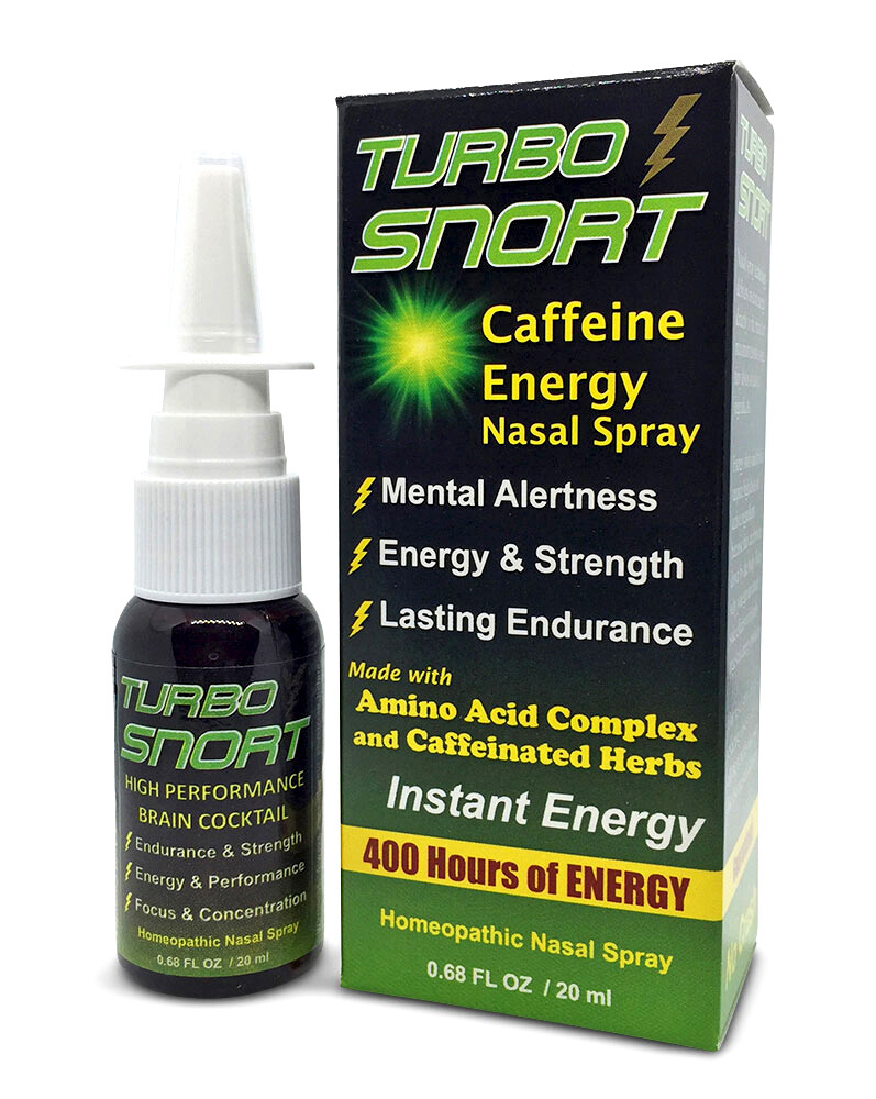 6 Pack Turbo Snort Caffeine Energy Nasal Spray for Alertness Memory Focus