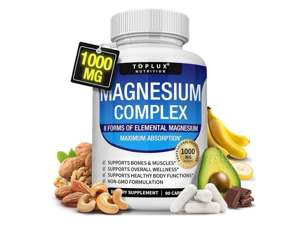Magnesium Complex Supplement 8 Elemental 1000Mg – Magnesium Glycinate, Citrate,