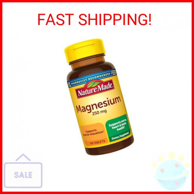 Nature Made Magnesium Oxide 250 mg, Magnesium Supplement for Muscle, Heart, Bone