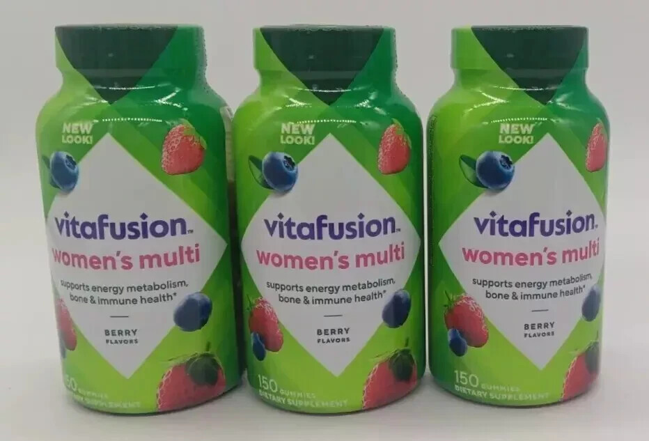 3 pk Vitafusion Women’s Multivitamin Gummies, 150 CT Ea, Exp 05/26 Berry