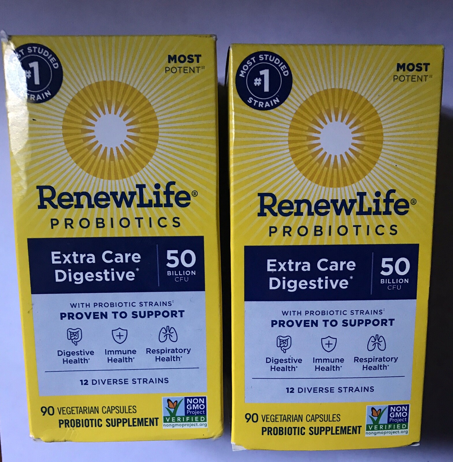 2 Renew Life Ultimate Flora Extra Care Probiotic 50 Billion 90 caps ships cold
