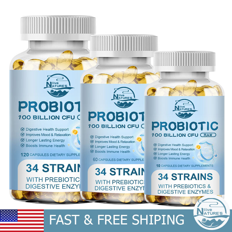 Digestive Enzymes + Probiotics Capsules – Gut Health Support & Relief Bloating
