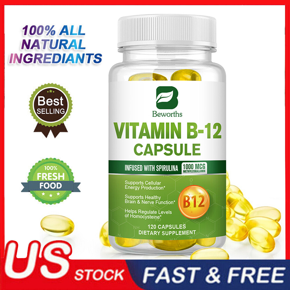 Beworths Vitamin B12 (Methylcobalamin) 1000mcg,120 Capsules Energy, Heart Health