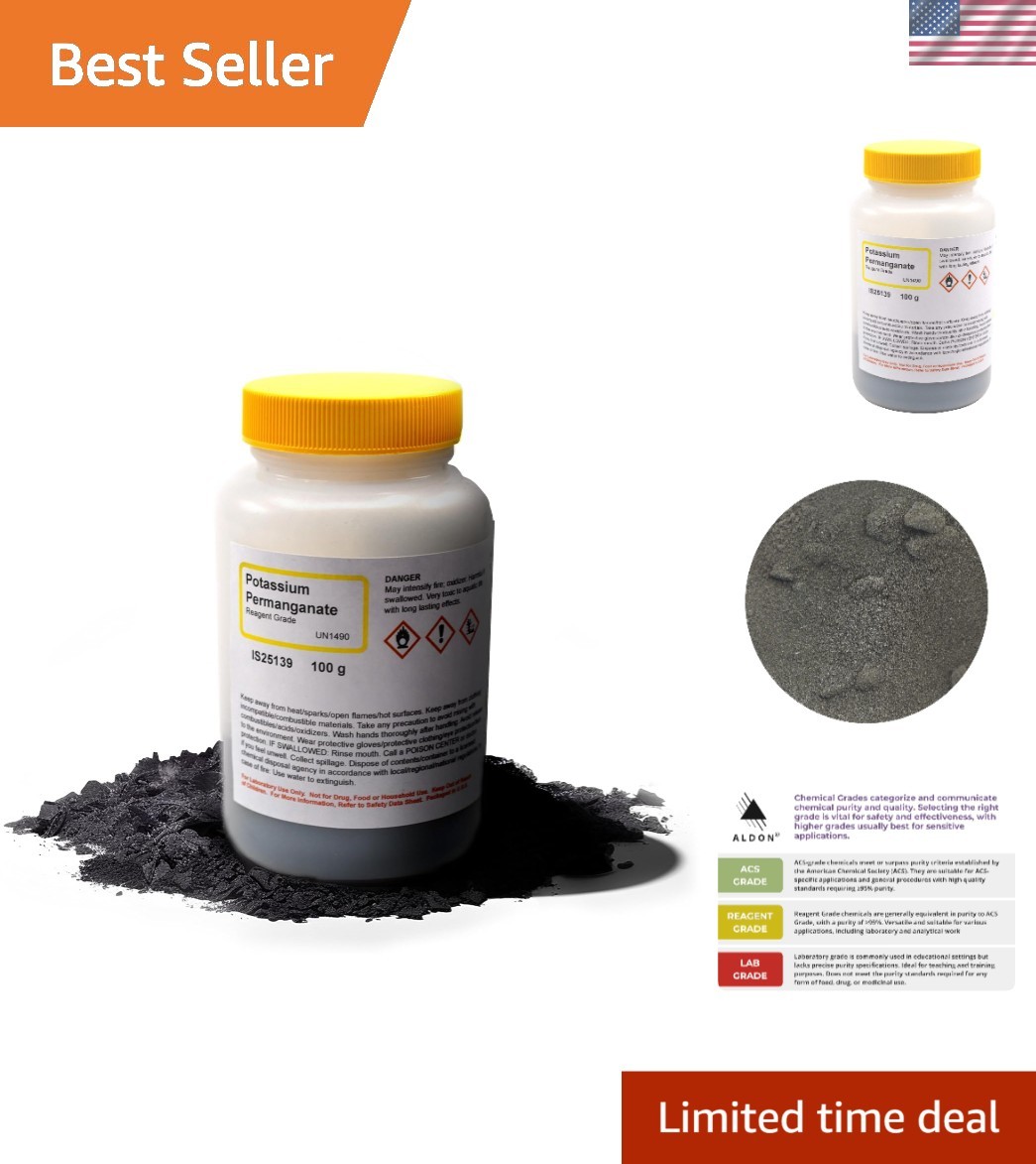 100g Reagent Grade Potassium Permanganate Crystals – Versatile Chemical for Labs