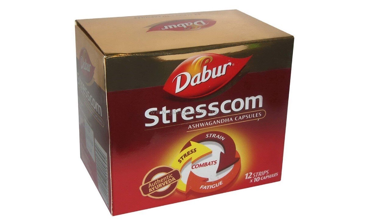 DABUR Stresscom Ashwagandha 12 Strips X 10 Capsules
