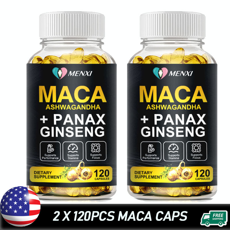 Organic Maca Root Peruvian Maca Extract Capsules for Men & Women 2×120 Softgels