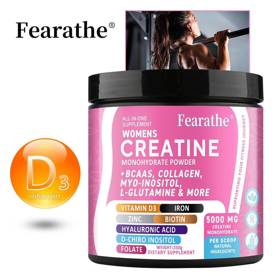 Creatine Monohydrate Powder For Women Strengthen Muscles 5 Grams Per Serving