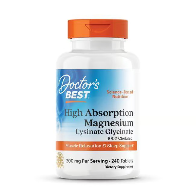 Doctor’s Best High Absorption Magnesium 100% Chelated 200 mg 240 Tabs
