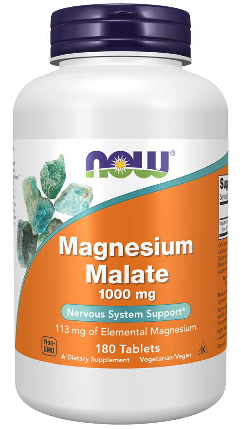 NOW FOODS Magnesium Malate 1000 mg 180 Tablets 06/2026EXP