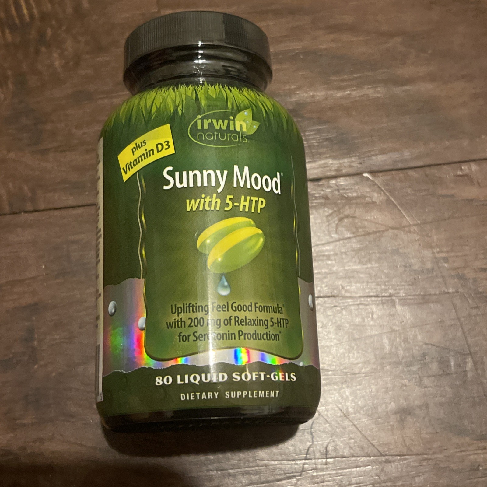 Irwin Naturals Sunny Mood With 5-HTP Vitamin D3 80 Soft-Gels SEALED 11/2025
