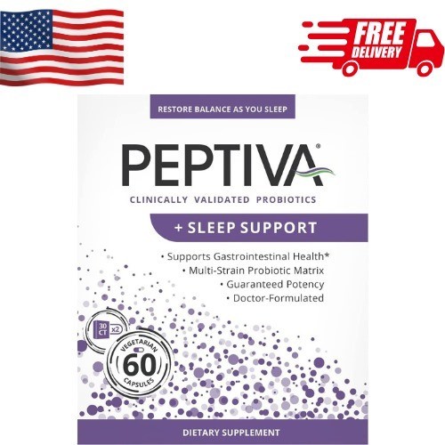 Peptiva 26 Billion CFU Probiotic and Sleep Support – 60 Count free shipping