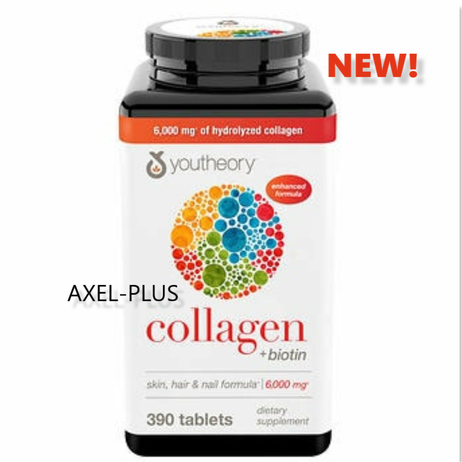 NEW! Youtheory Collagen  Formula 390 tablets Type 1,2,3