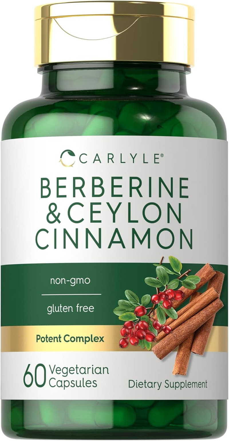 Berberine with Ceylon Cinnamon | 2000Mg Complex | 60 Capsules | Vegetarian, Non-