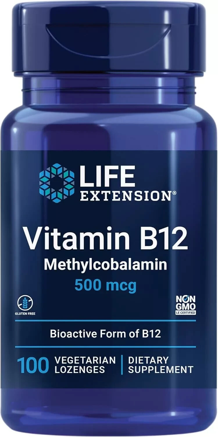 Life Extension Vitamin B12 Methylcobalamin 500mcg – 100 count