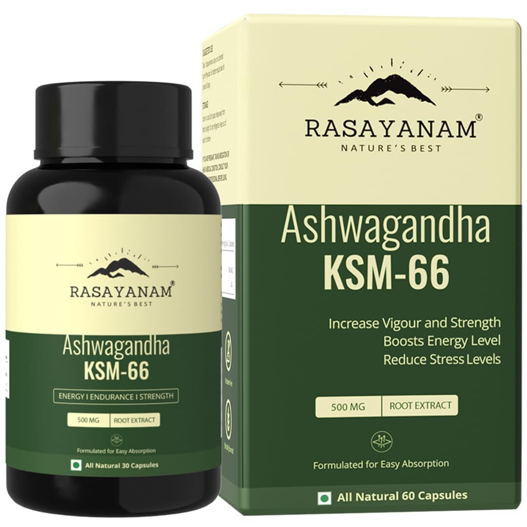 Rasayanam Ashwagandha KSM-66 (500 mg) Support strength & energy 60 capsules