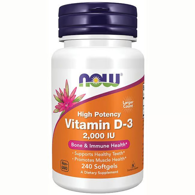 NOW Foods High Potency Vitamin D-3 2,000 Iu (50 mcg) 240 Sgels