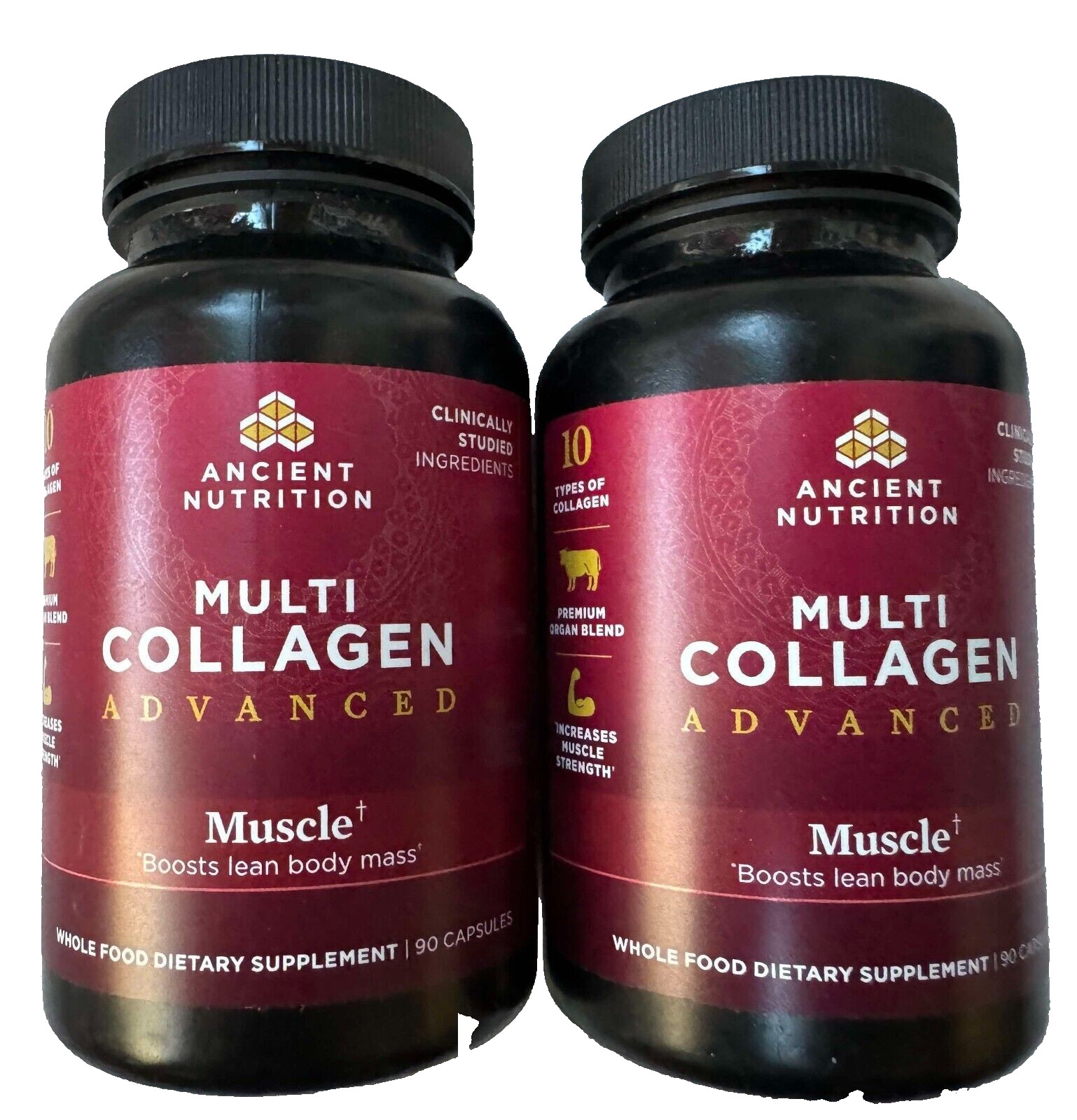 FOR 2 Ancient Nutrition Multi Collagen Advanced Muscle 90 Caps EXP2026+ NEW