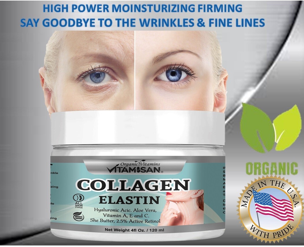 COLLAGEN ELASTIN VITAMIN E CREAM 4 Oz COLAGENO ELASTINA SKIN CARE ANTIOXIDANT