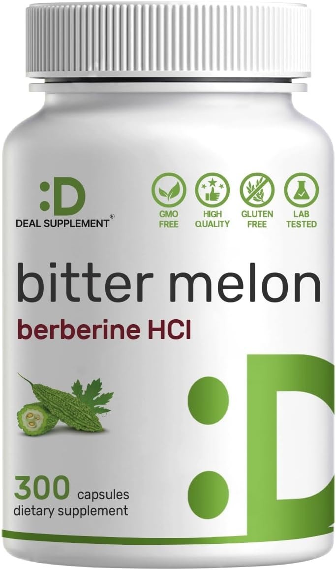 Bitter Melon 15000mg Per Serving with Berberine HCL Plant Based 300 Capsules