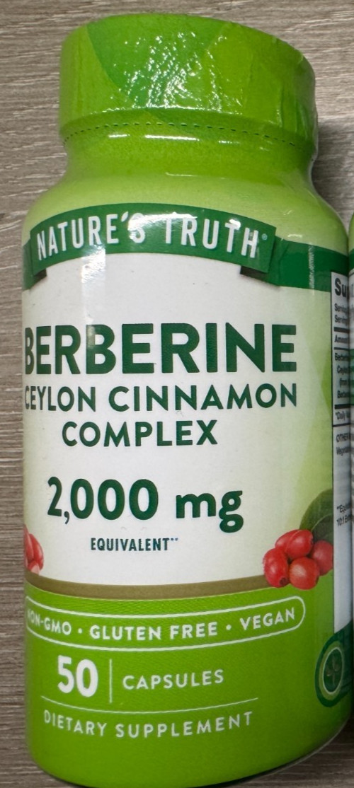 1 Nature’s Truth Berberine Ceylon Cinnamon Complex 2000 MG 50 Capsules 10/26