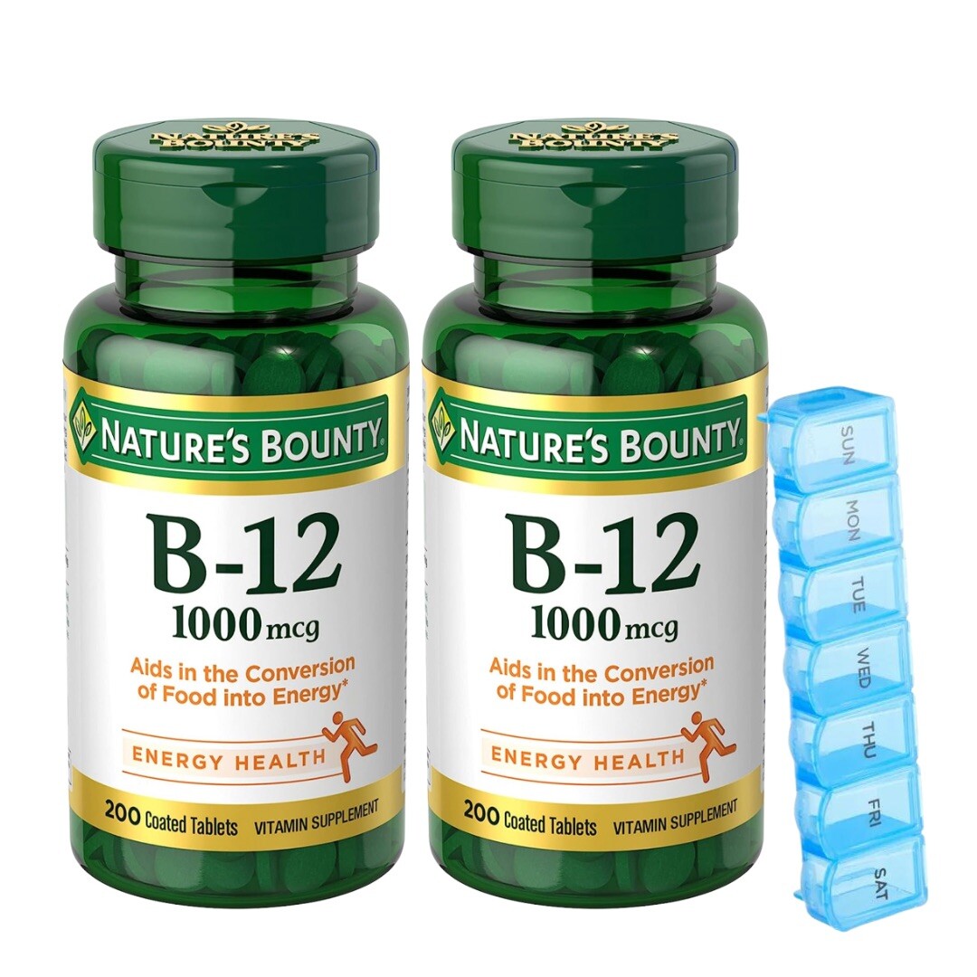 Nature’s Bounty B-12 1000mcg Vitamin Tablets – 200 Count (2 Pack)