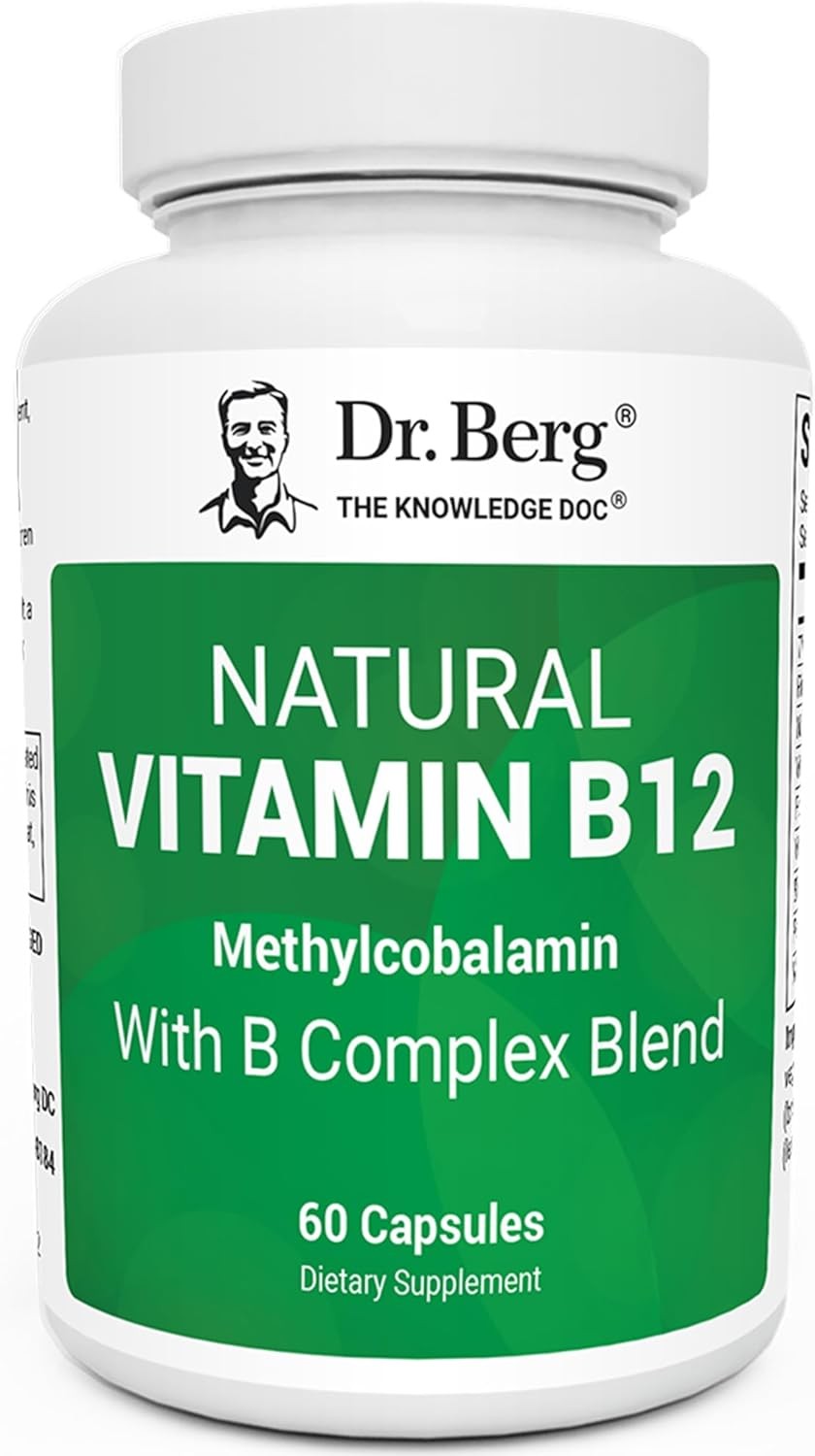 Dr. Berg Natural Vitamin B12 1000 mcg with B Complex Blend – Methylcobalamin…