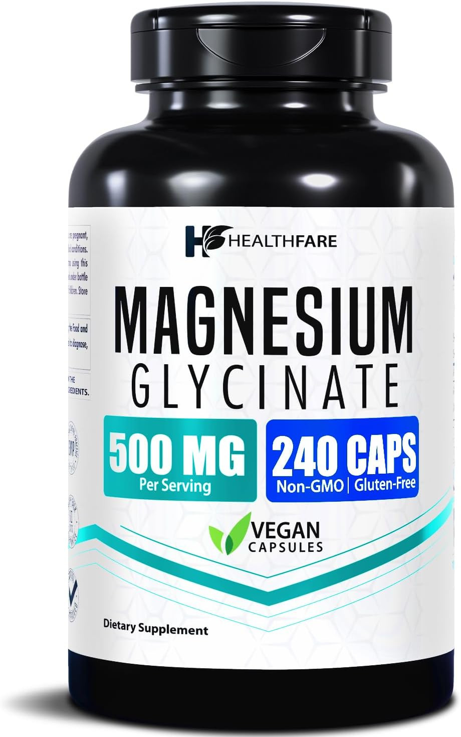 Magnesium Glycinate 500Mg | 240 Veg Capsules | High-Absorption Chelated Magnesiu