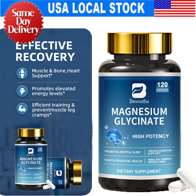 Triple magnesium complex 1300mg-Magnesium Malate,Glycinate,Taurate -Boost Energy