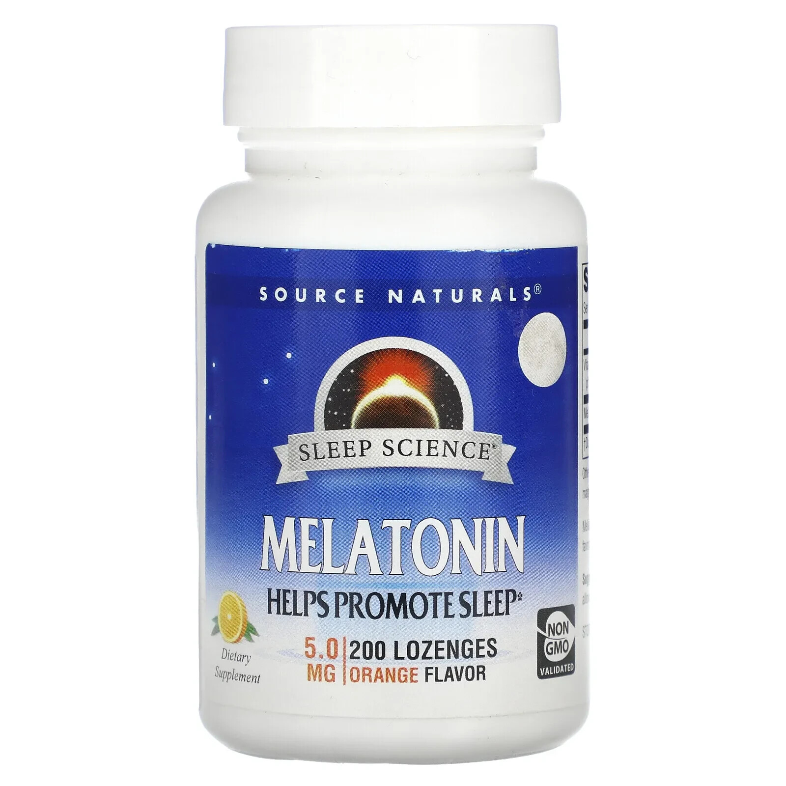 Source Naturals Melatonin, Orange, 5 mg, 200 Lozenges