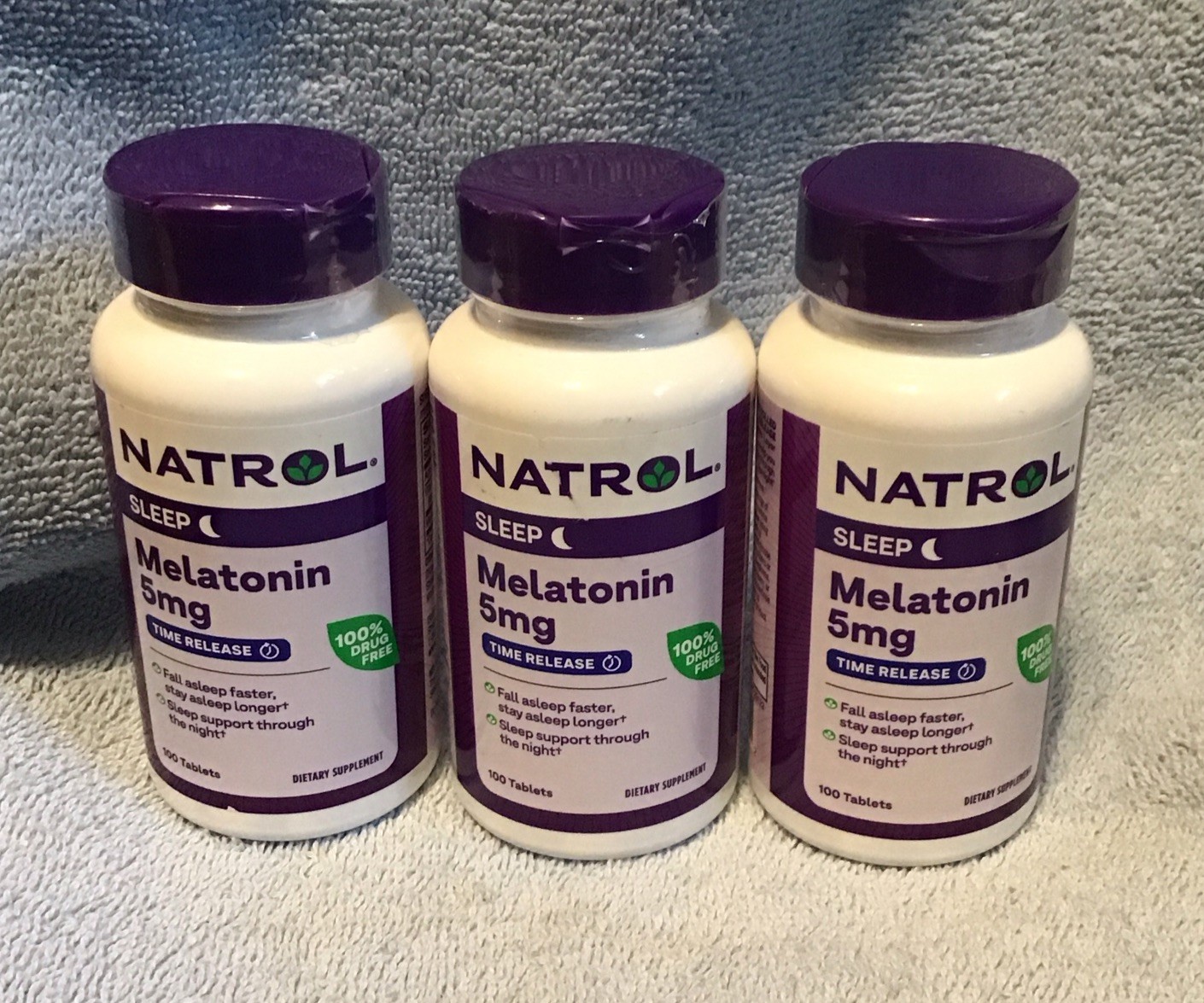 Natrol – Melatonin Time Release, 5 mg – 100 Tablets/Bottle. 3 Bottle Lot