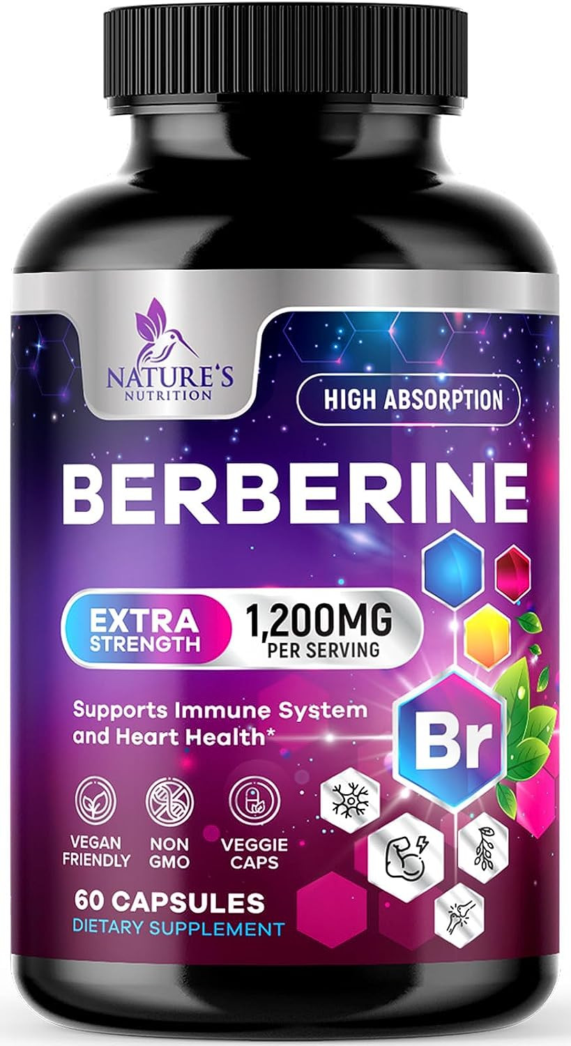 Berberine Supplement 1200mg, Heart & Immune Support – 60 Caps
