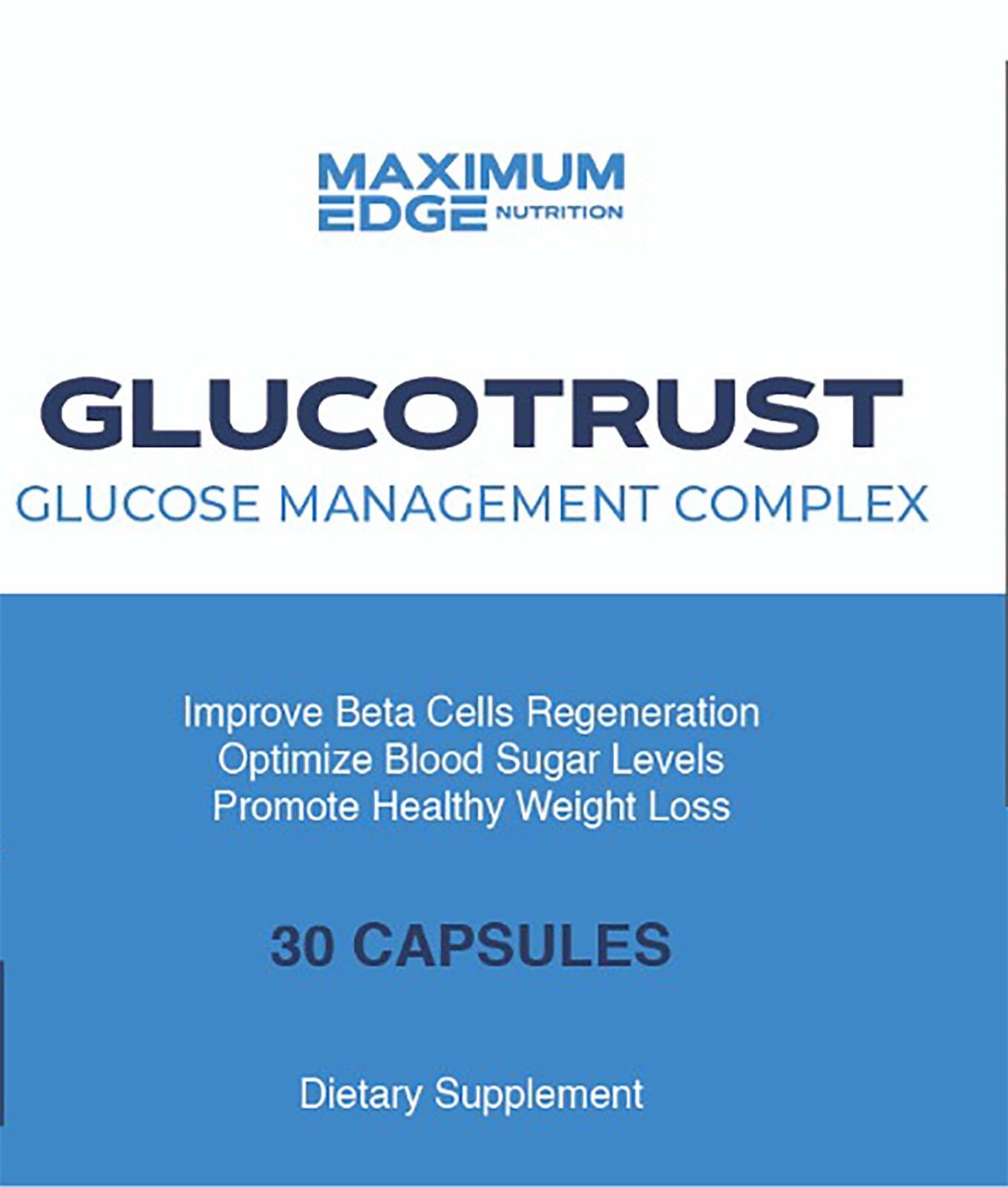 Glucotrust Blood Health Support Supplement  By  Maximum Edge Genuine 30 Capsules