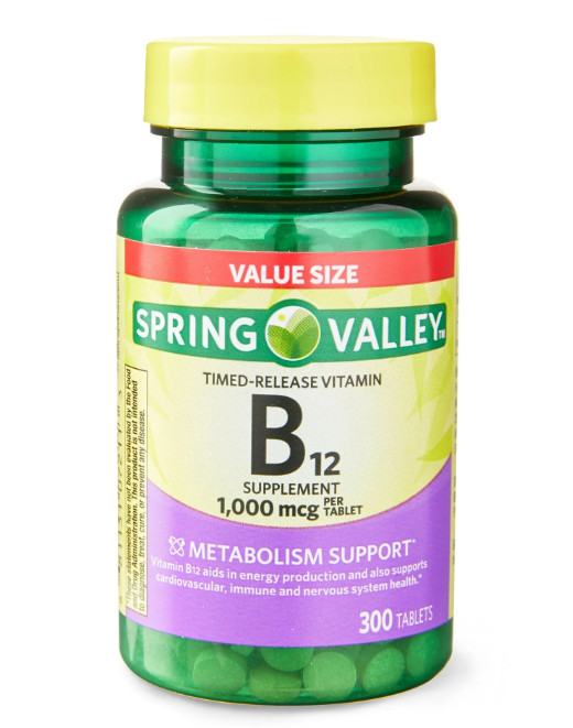 Spring Valley Vitamin B12 1000 Mcg Timed Release Tablets, 300 Ct ( 1 PACK ) NEW