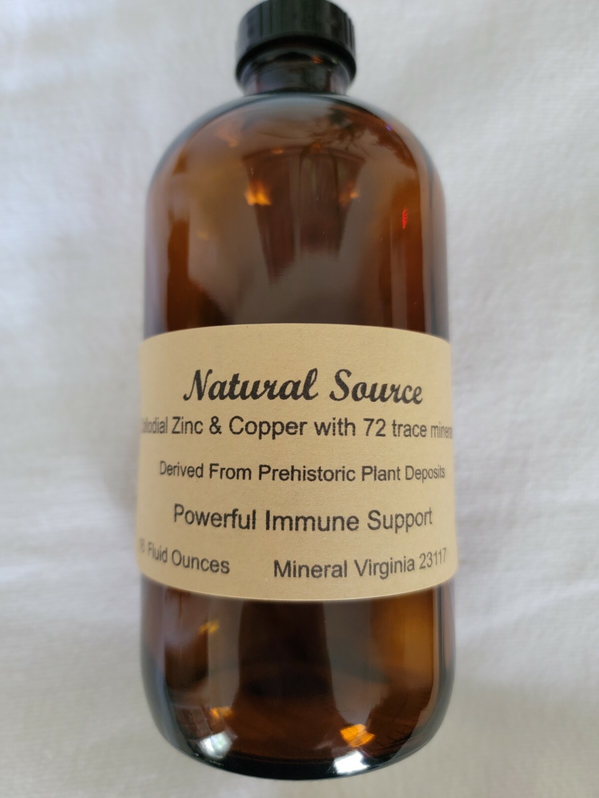 Natural Source Colloidal Zinc & Copper with 72 trace minerals – 16 oz bottle