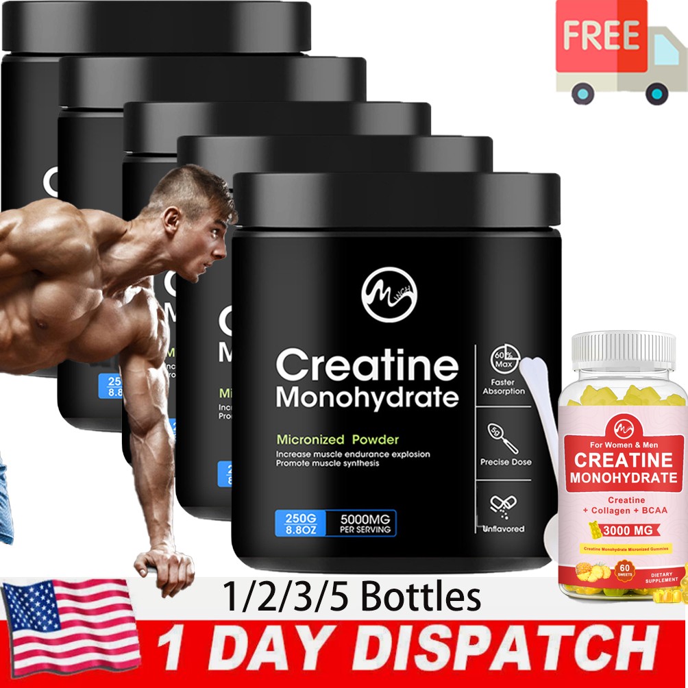 Creatine Monohydrate Powder Muscle Gain 5000mg Per Serving 250/500/750/1250g