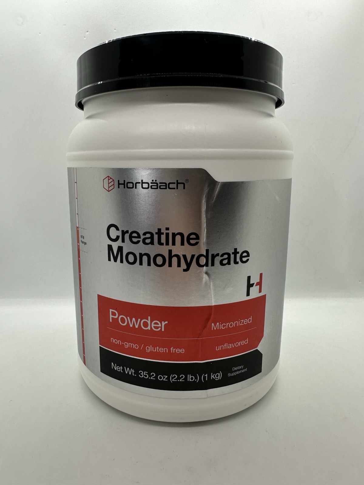 Horbaach Creatine Monohydrate Powder Micronized Unflavored 35.2oz Exp4/26 Sealed