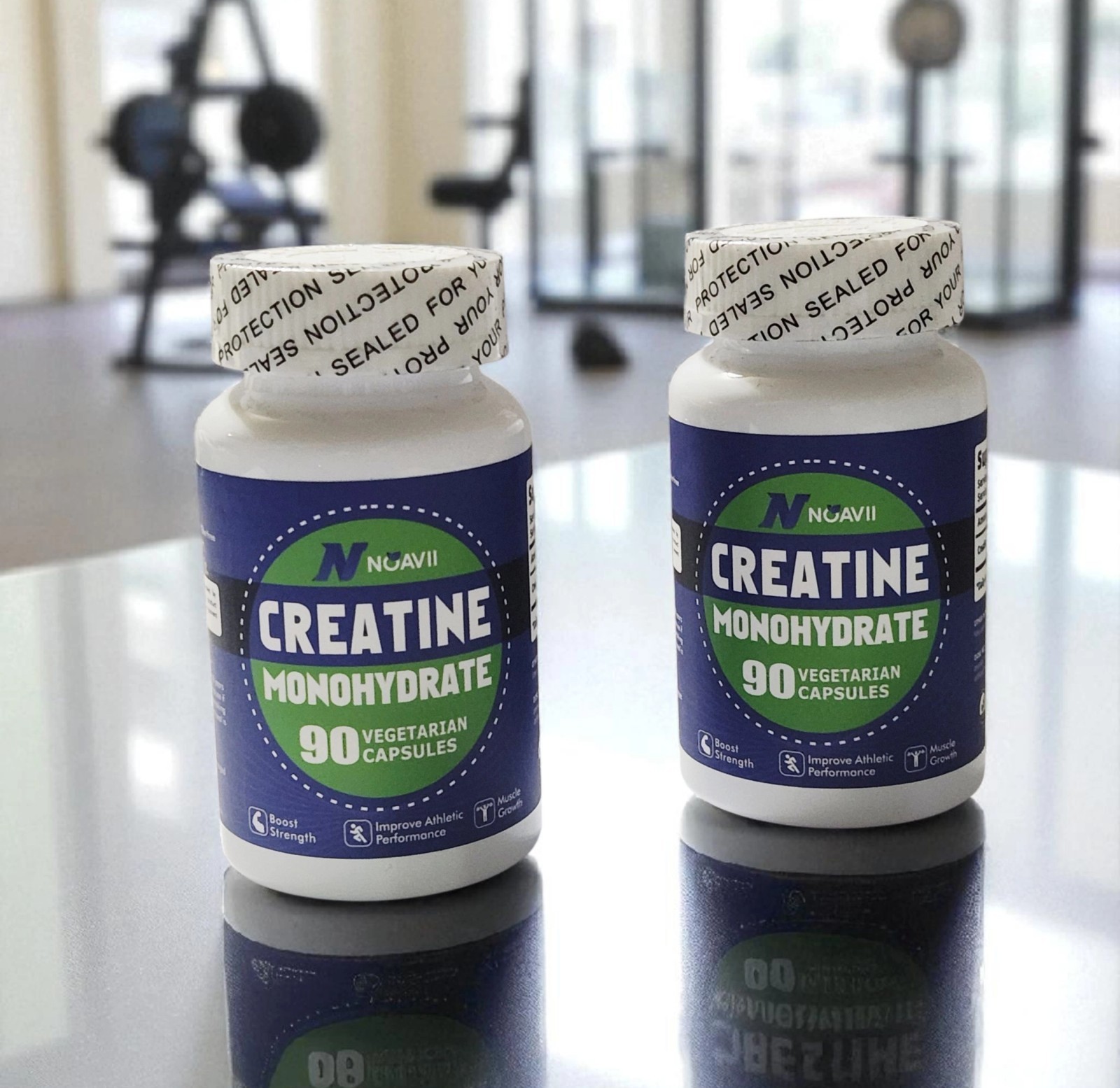 NoavII Creatine Monohydrate Muscle Gain 90 Capsules Exp. 07/2026 2 Bottles 180