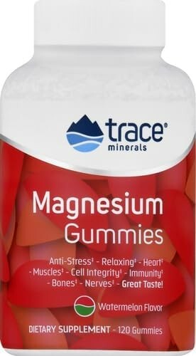 Trace Minerals | Magnesium Gummies (120ct)Watermelon| 84 mg Magnesium exp. 1/26