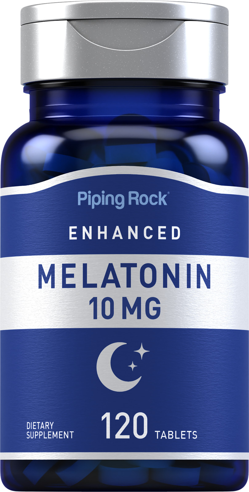 Melatonin 10mg | 120 Tablets | Vegetarian Supplement | Non-GMO | by Piping Rock