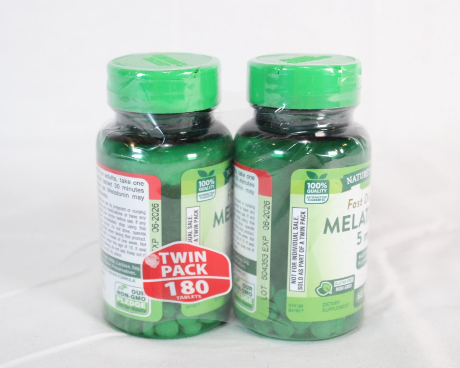 Pack of 2 Nature’s Truth Melatonin 5 MG Sleep Health EXP 6/26 NEW