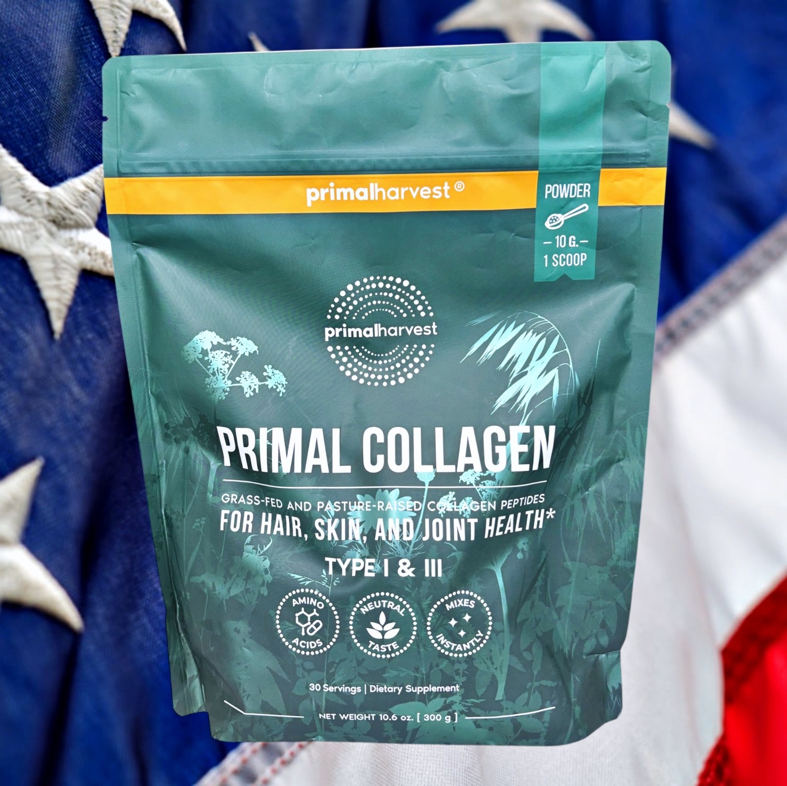 PrimalHarvest PRIMAL COLLAGEN GrassFed Collagen Peptides 10oz – 1 MONTH SUPPLY!