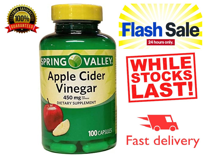Apple Cider Vinegar Dietary Supplement 100 Capsules 450mg Spring Valley