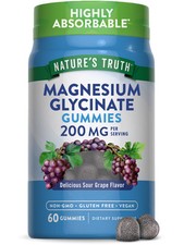 Magnesium Glycinate 200 mg | 60 Gummies | Vegan, Non-GMO | by Nature’s Truth