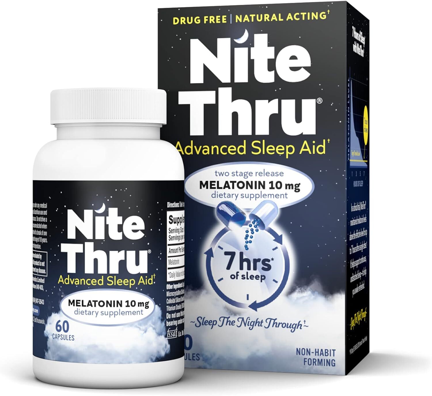 Advanced Sleep Aid Melatonin Dietary Supplement, 10Mg Capsules, 60 Cou