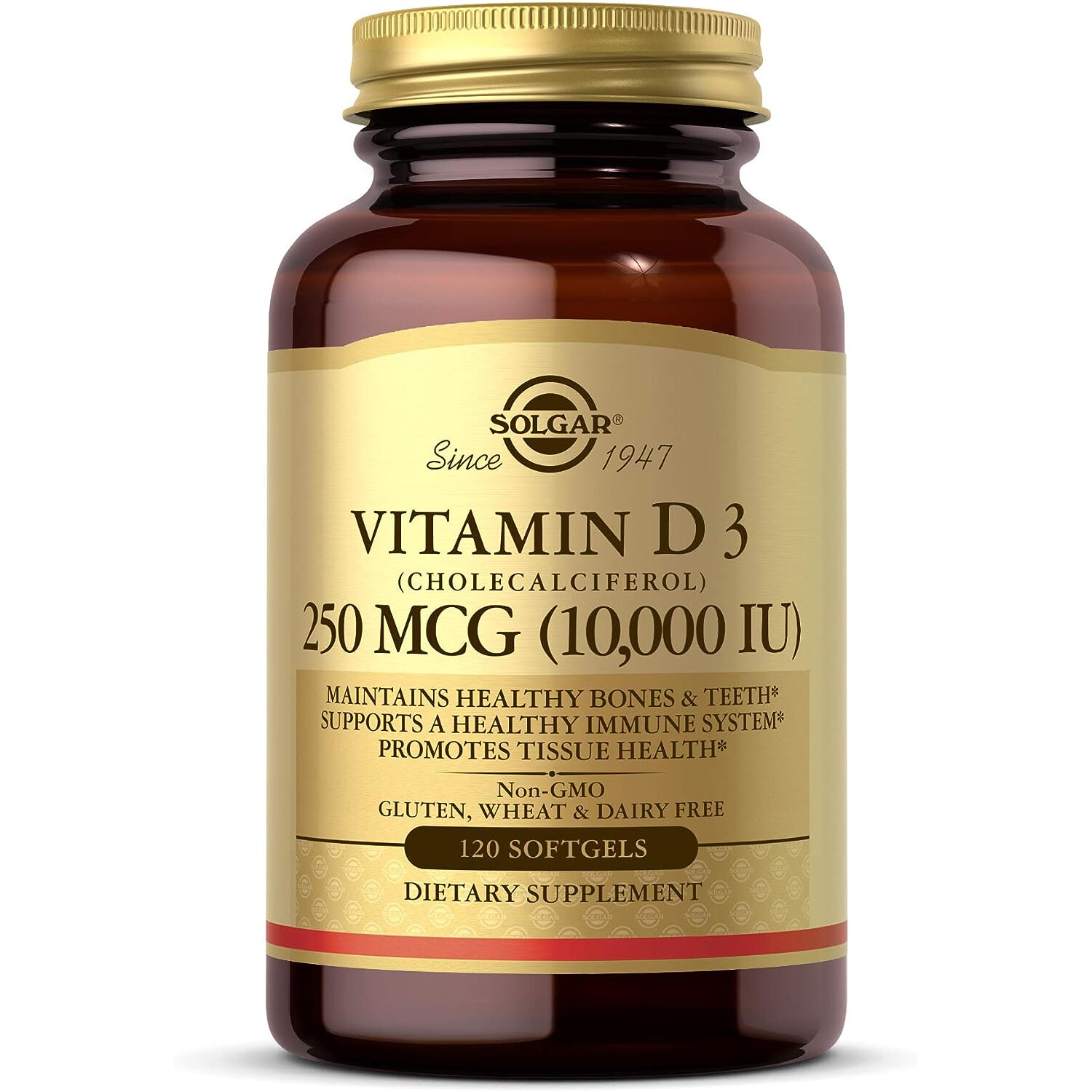 Solgar Vitamin D3 Cholecalciferol 10,000 IU, 120 Softgels